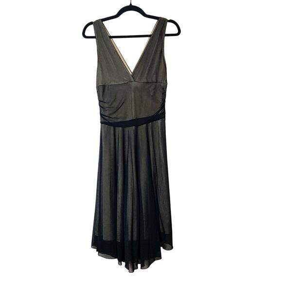 Vintage Y2K Ariella Black Sheer Mesh Ruched Fit & Flare Dress Medium Whimsigoth - Picture 2 of 11